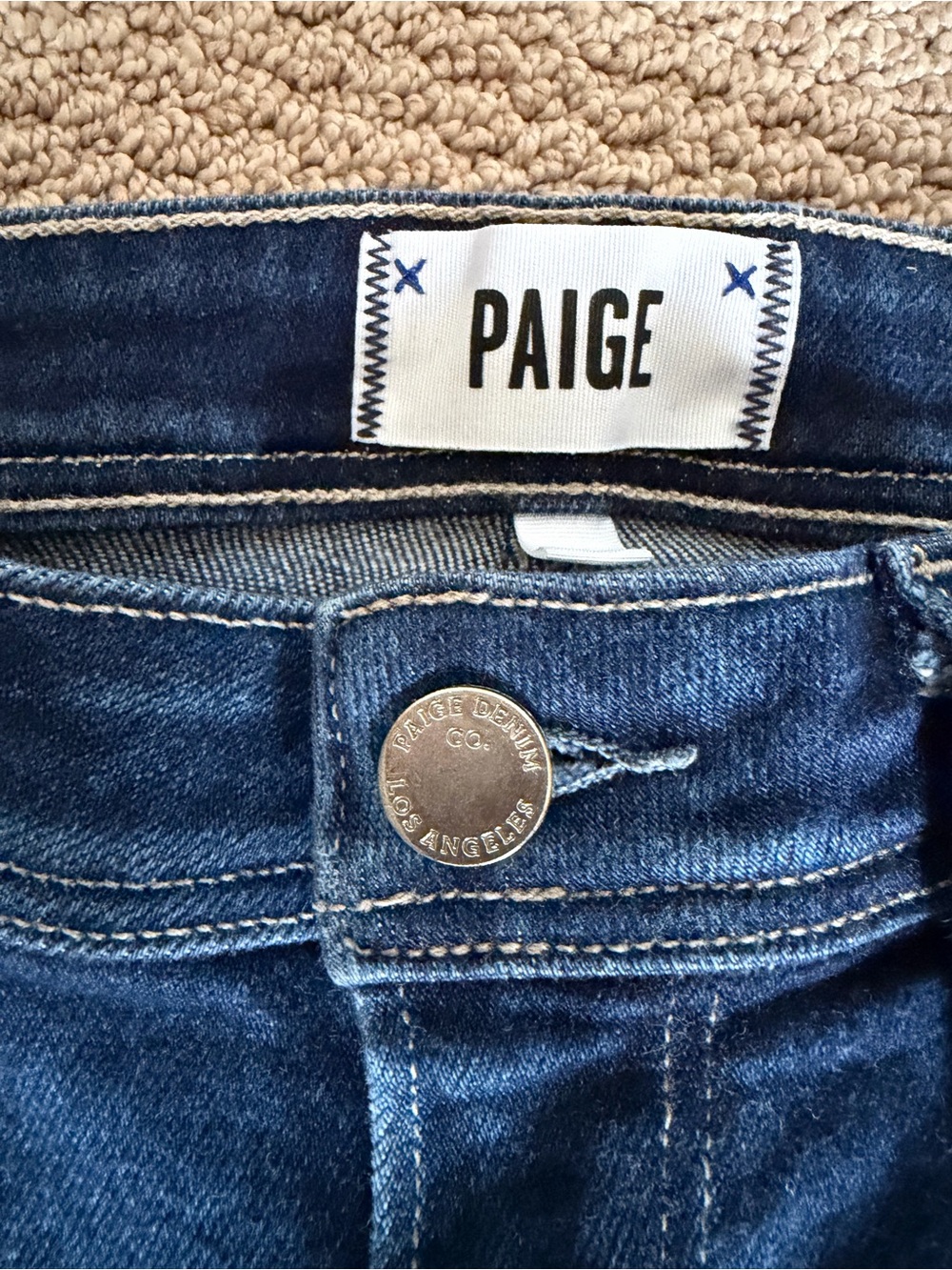 PAIGE Hoxton Slim Skinny Jeans in Dark Blue Denim